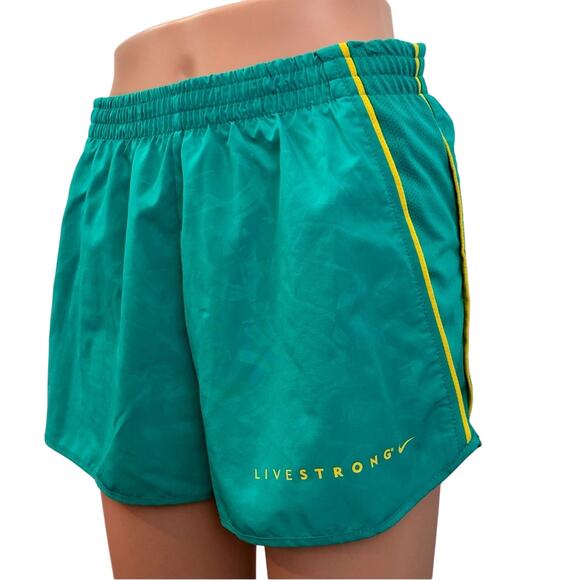 Nike Dri Fit Livestrong Turquoise Running Shorts Lightweight Performance - Picture 1 of 16